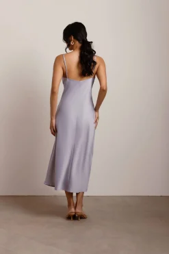 Tobi Show Up Satin Cami Midi Dress - Black