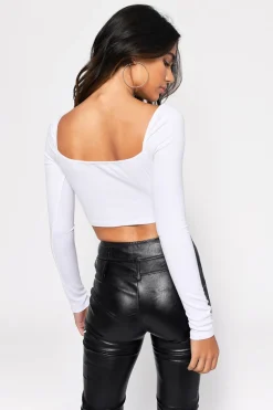 Tobi Side Note Crop Top - Black