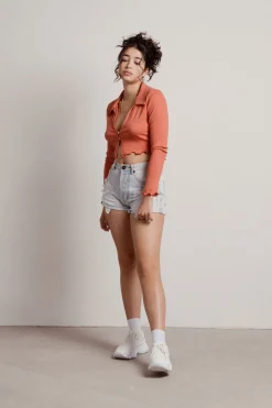 Tobi Silver Crop Top -