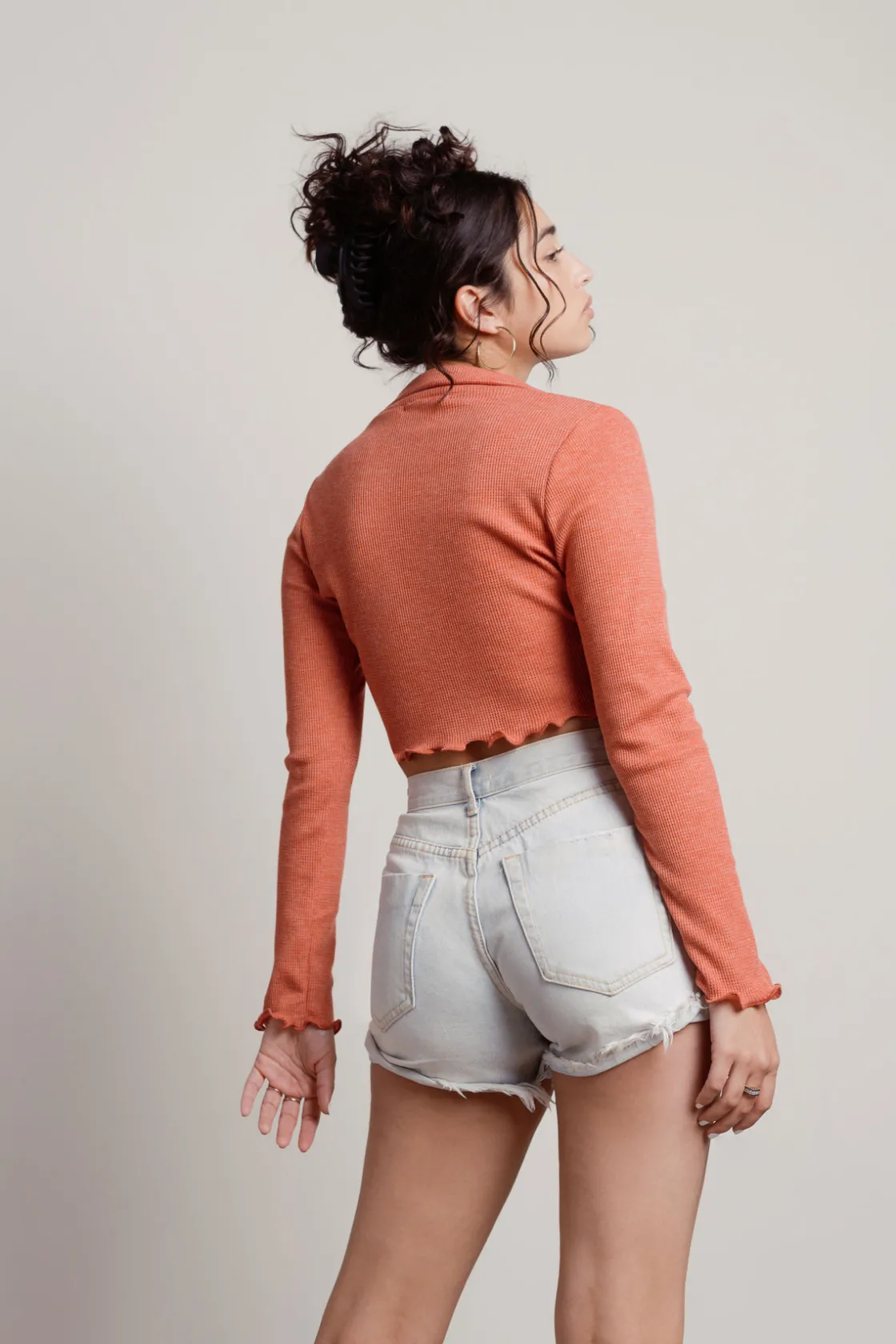 Tobi Silver Crop Top -