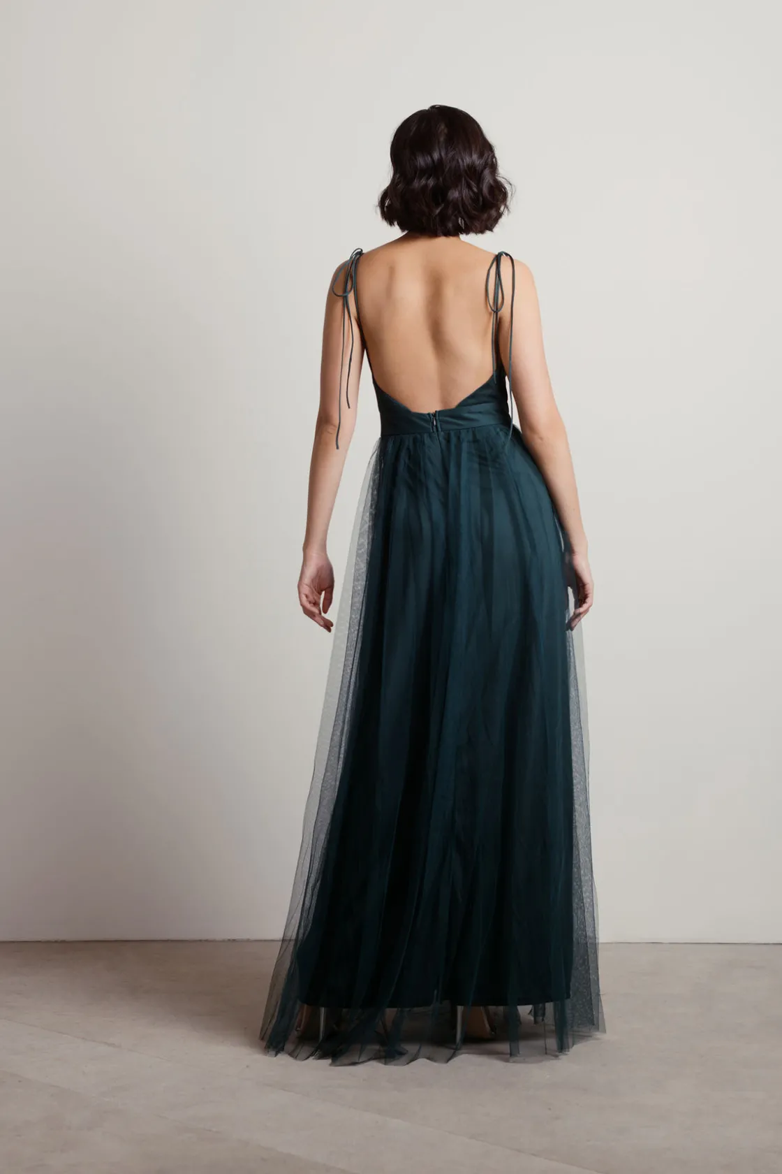 Tobi Slay The Night Deep V Double High Slit Maxi Dress - Burgundy