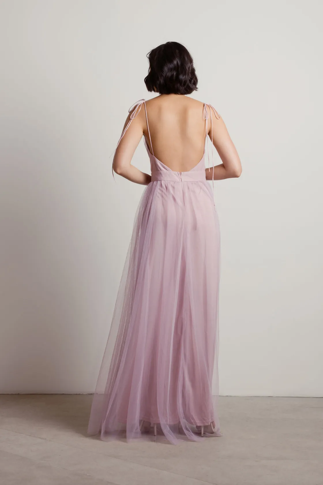 Tobi Slay The Night Deep V Double High Slit Maxi Dress - Burgundy