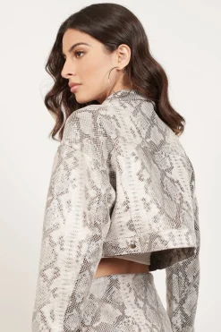 Tobi Slither Here Snake Print Jacket -