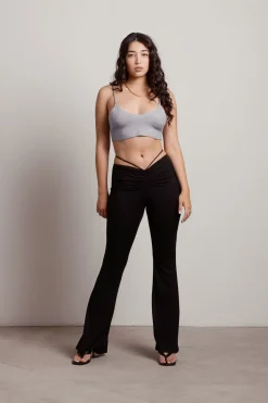 Tobi Snug Around Crop Top - Grey