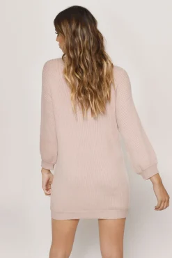 Tobi So Lost Ribbed Sweater Mini Dress - Heather Grey