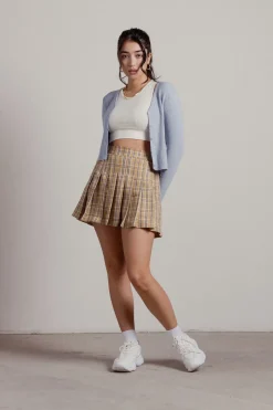 Tobi So What Pleated Mini Skirt - Tan