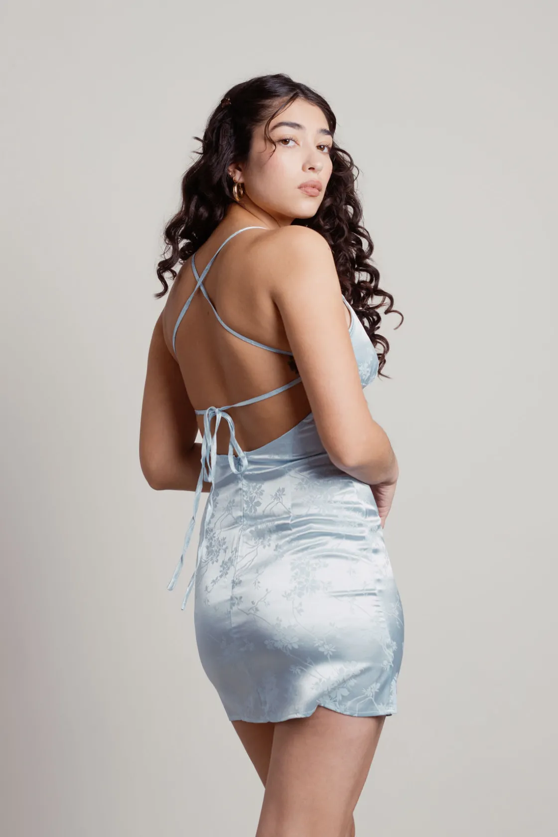 Tobi Soft Touch Cross Back A-line Mini Dress - Baby Pink