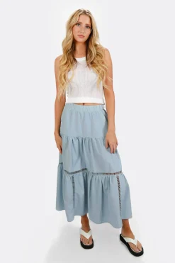 Tobi Solenn Tiered Maxi Skirt -