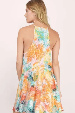 Tobi Somedays Lovin Rahpi Front Tie Palm Print Mini Dress -