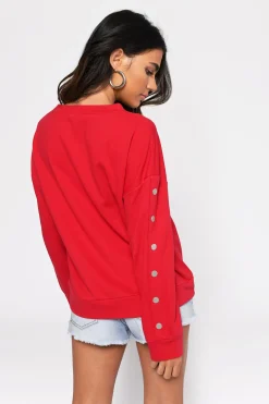 Tobi Sophie Snap Button Sweatshirt - Black
