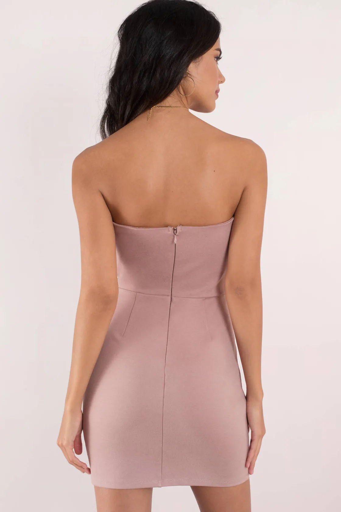 Tobi Sophie Strapless Bodycon Mini Dress - Plum