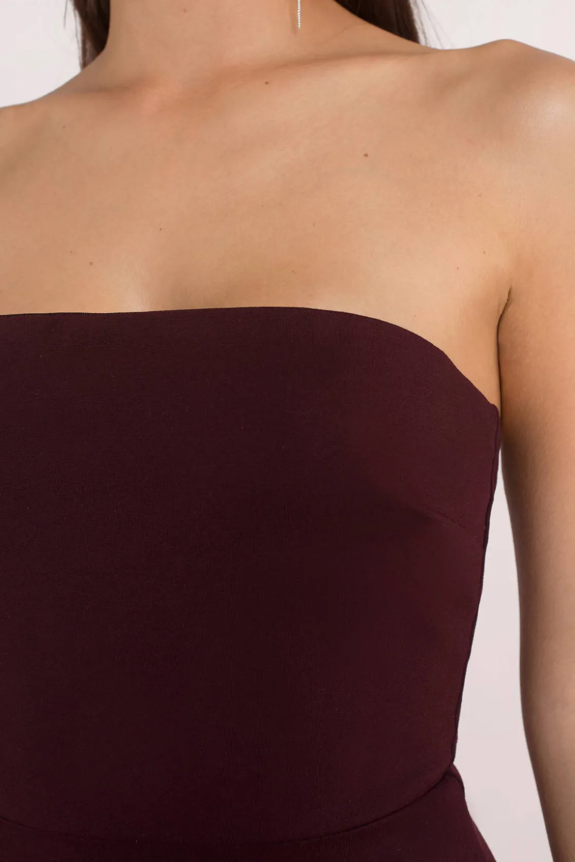Tobi Sophie Strapless Bodycon Mini Dress - Plum