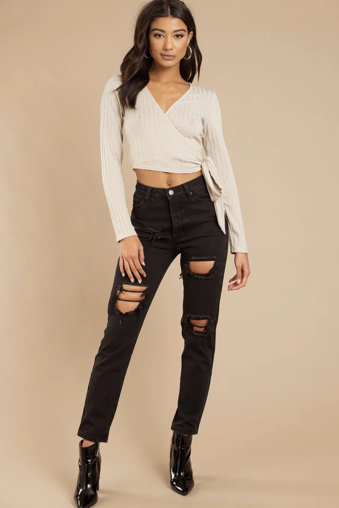 Tobi Split Crop Top -