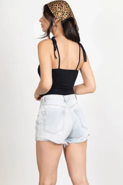Tobi Square Up Ribbed Bodysuit - Black
