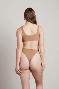 Tobi Stand My Ground Ribbed Bikini Set - Brown