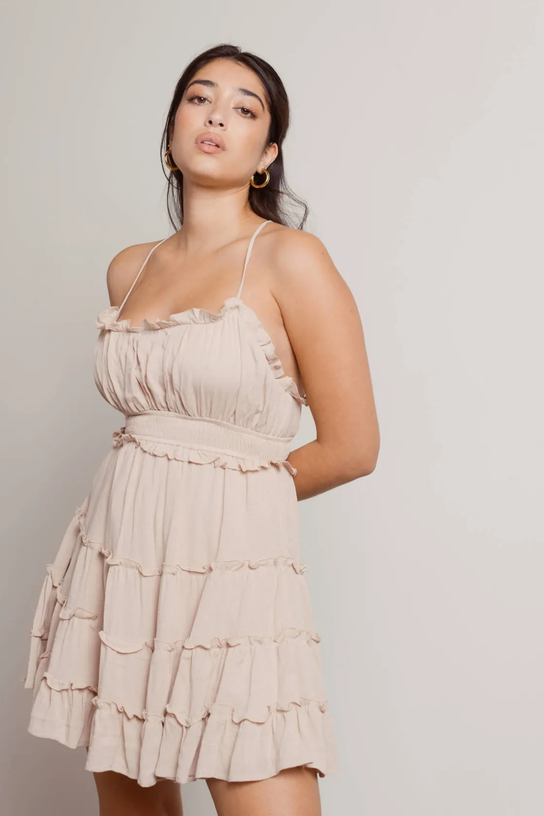 Tobi Stargazer Tiered Skater Mini Dress -