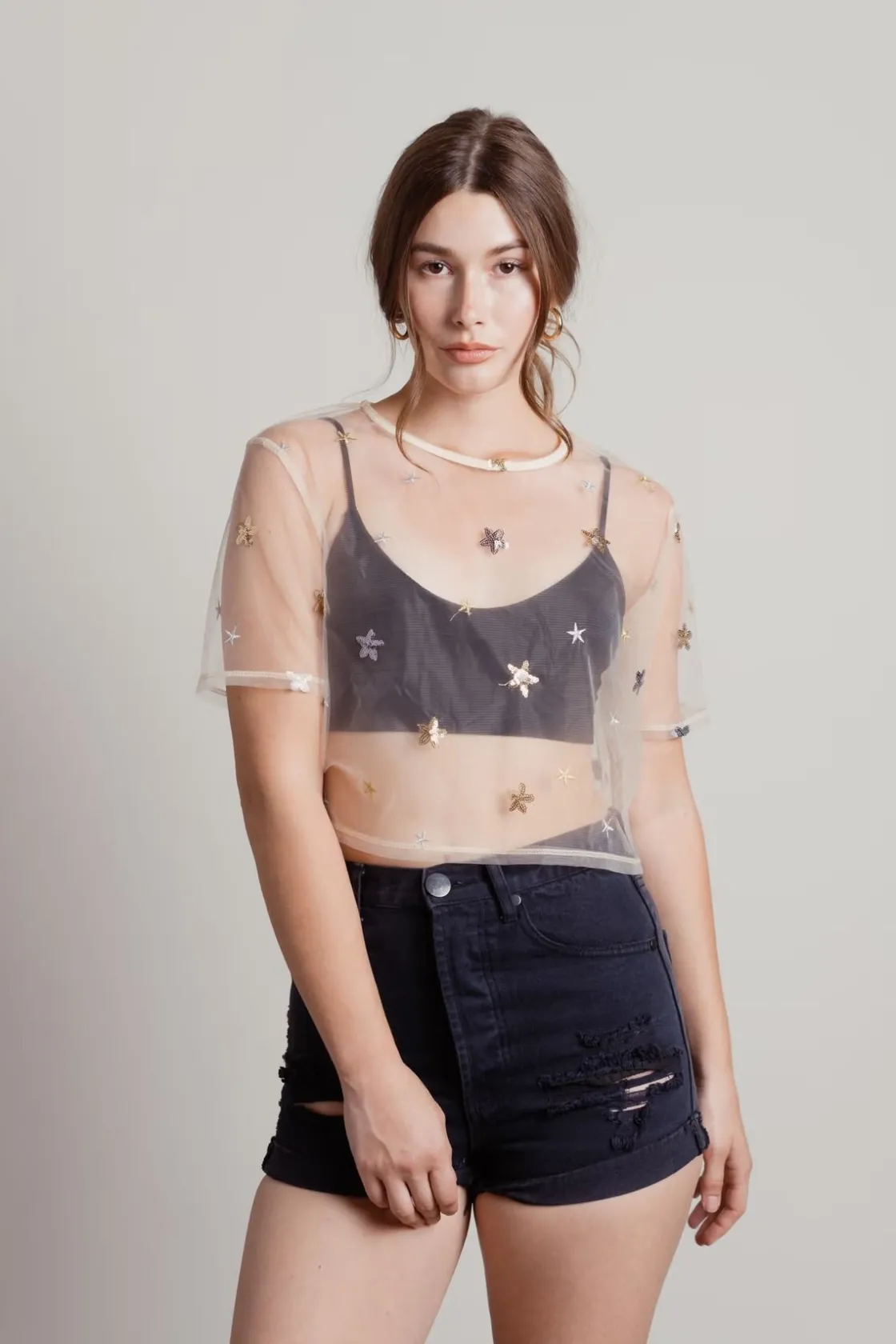 Tobi Starry Night Crop Top -
