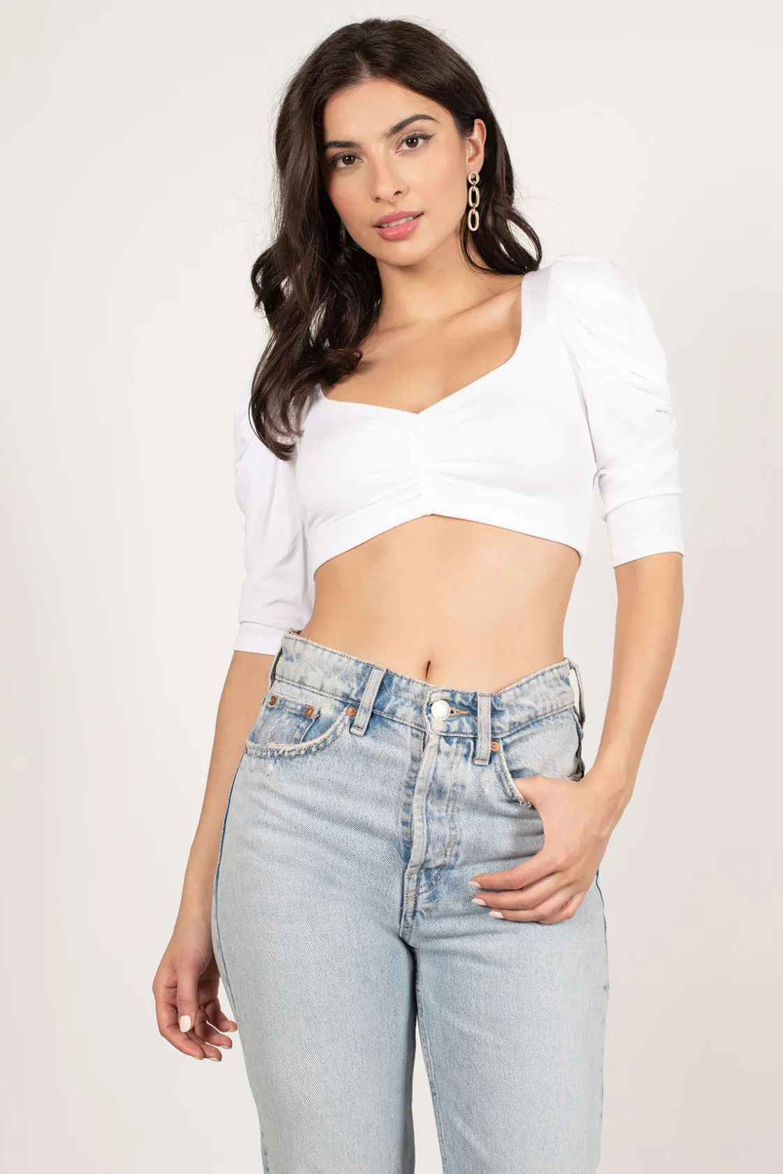 Tobi Starting Over Crop Top - White