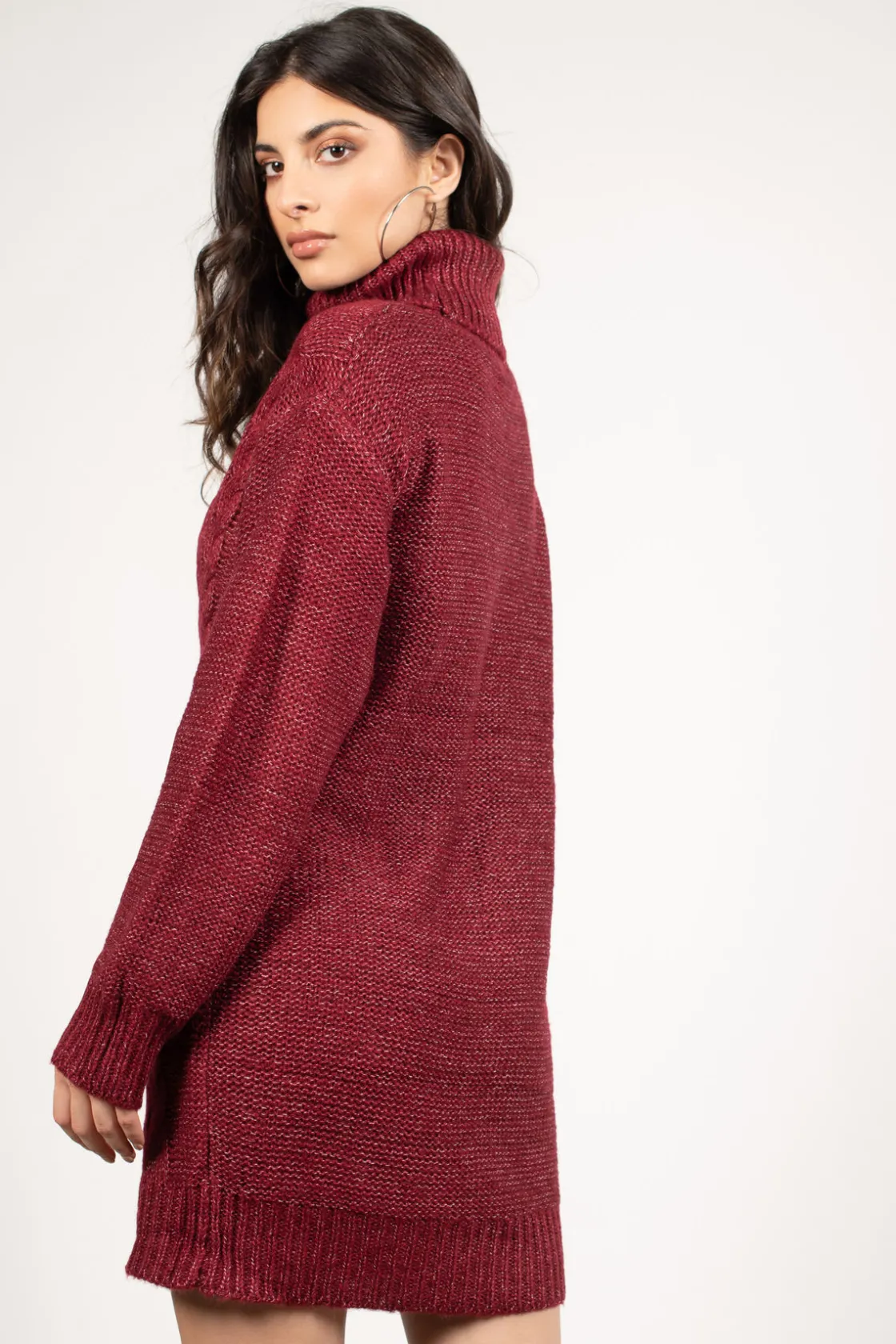 Tobi Stay Home Turtleneck Sweater Mini Dress -