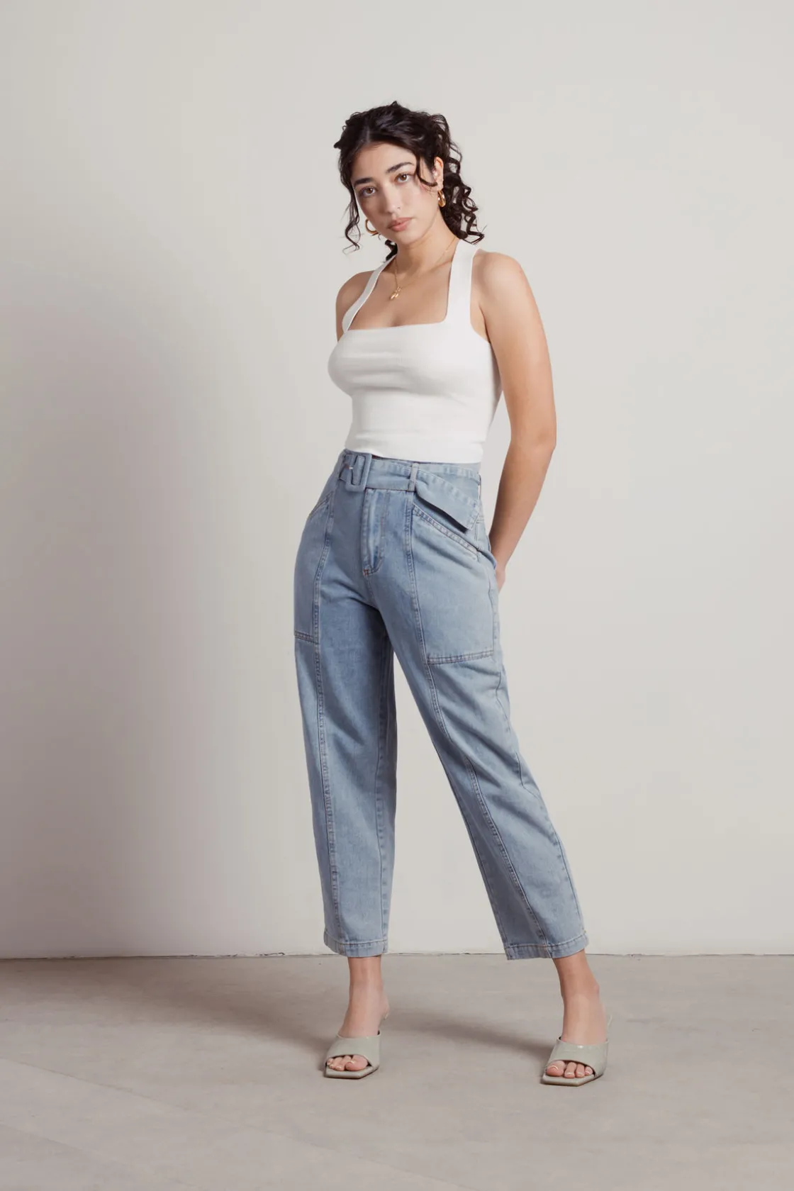 Tobi Stay Motivated Crop Top - Sage