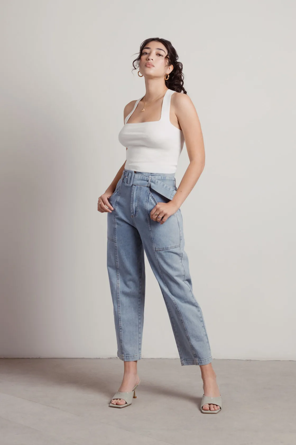 Tobi Stay Motivated Crop Top - Sage