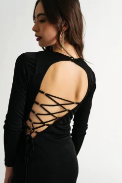 Tobi Stay The Night Lace Up Bodycon Maxi Dress -