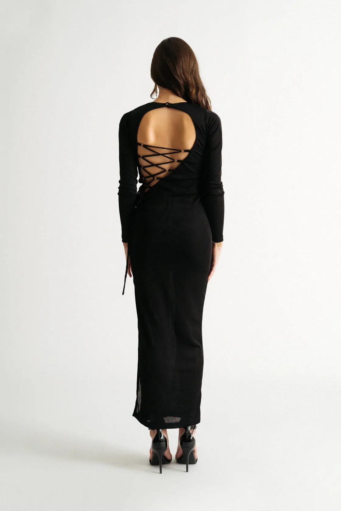 Tobi Stay The Night Lace Up Bodycon Maxi Dress -