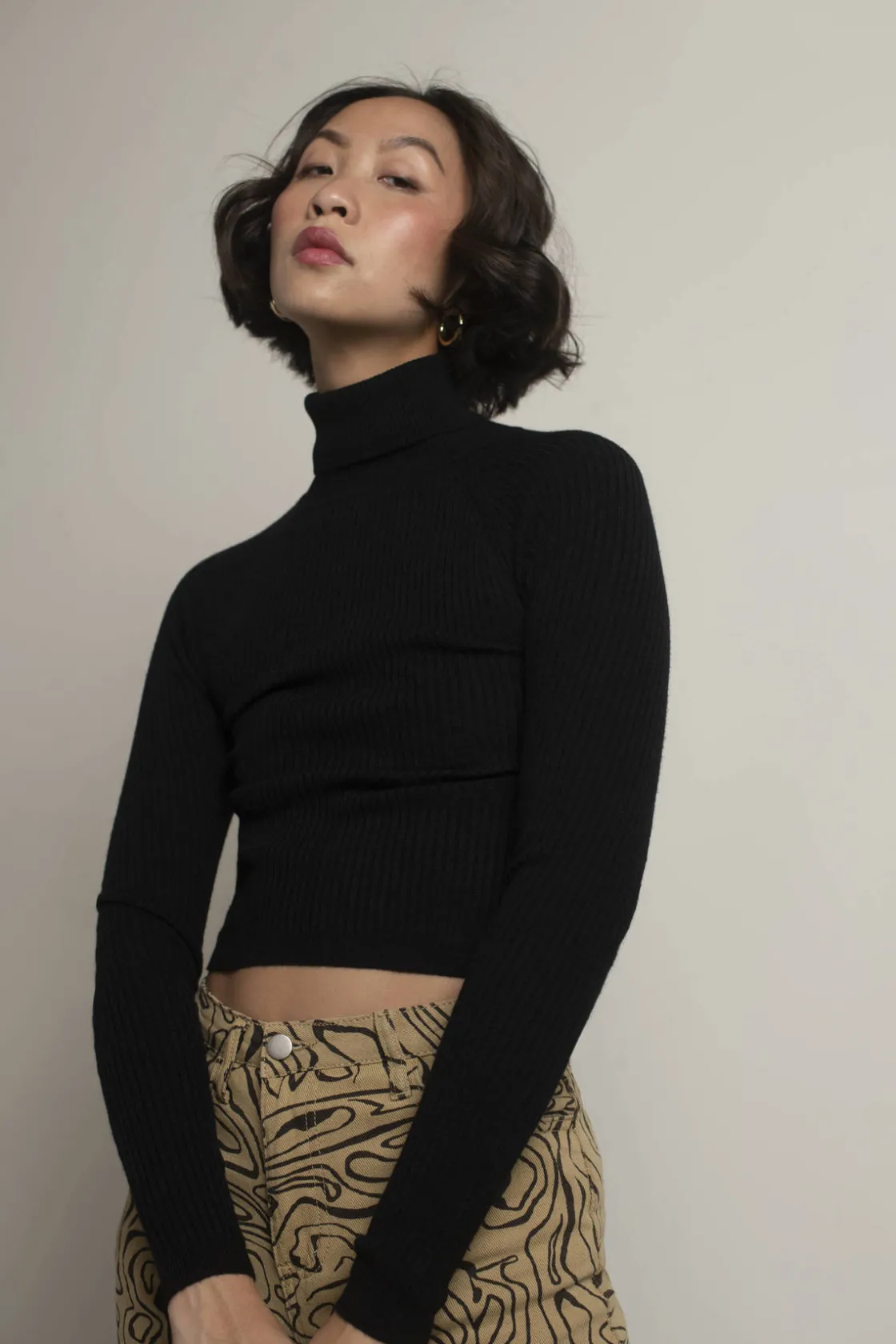Tobi Stick Around Turtleneck Sweater - Dark Red