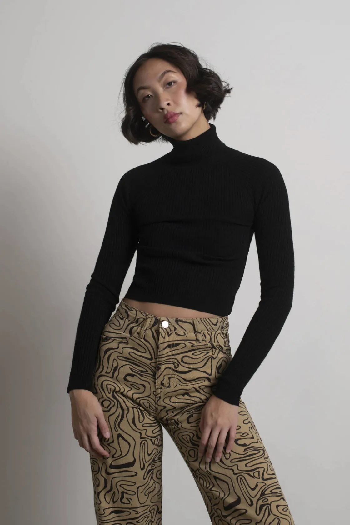 Tobi Stick Around Turtleneck Sweater - Dark Red