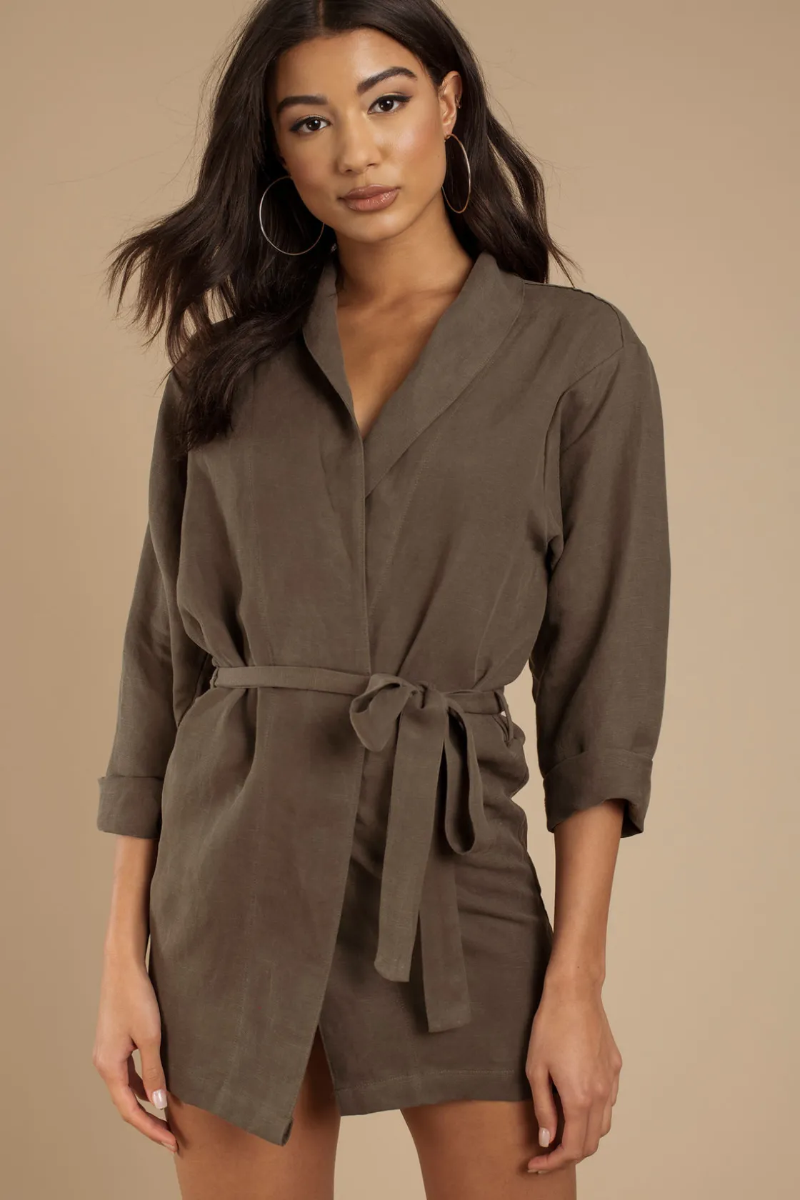 Tobi Stillwater The Ines Collared Wrap Mini Dress -