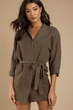 Tobi Stillwater The Ines Collared Wrap Mini Dress -