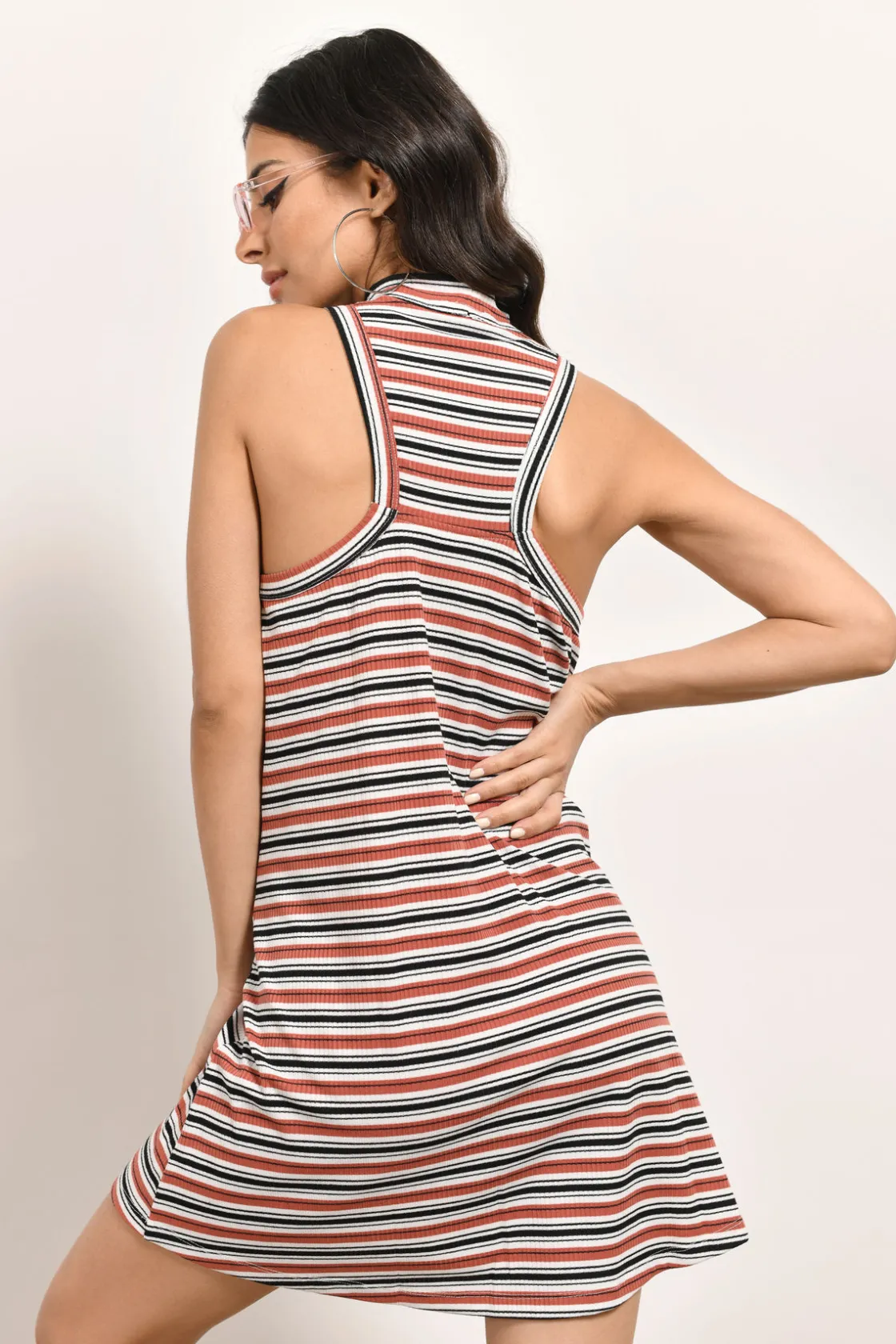 Tobi Stuck On You Stripe Shift Mini Dress -