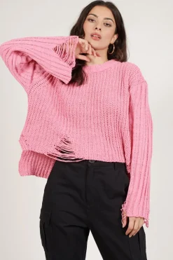 Tobi Sugar Coated Distressed Sweater -