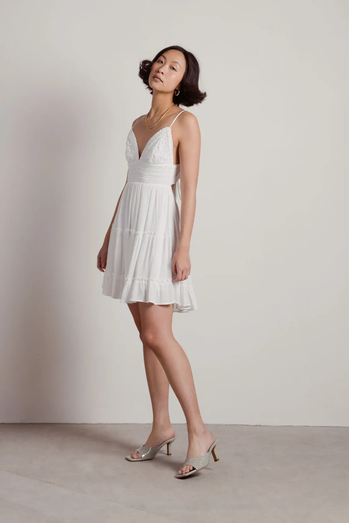 Tobi Summer Breeze Lace Skater Mini Dress -