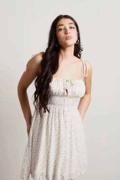 Tobi Summer Of Love Floral Smocked Mini Dress -