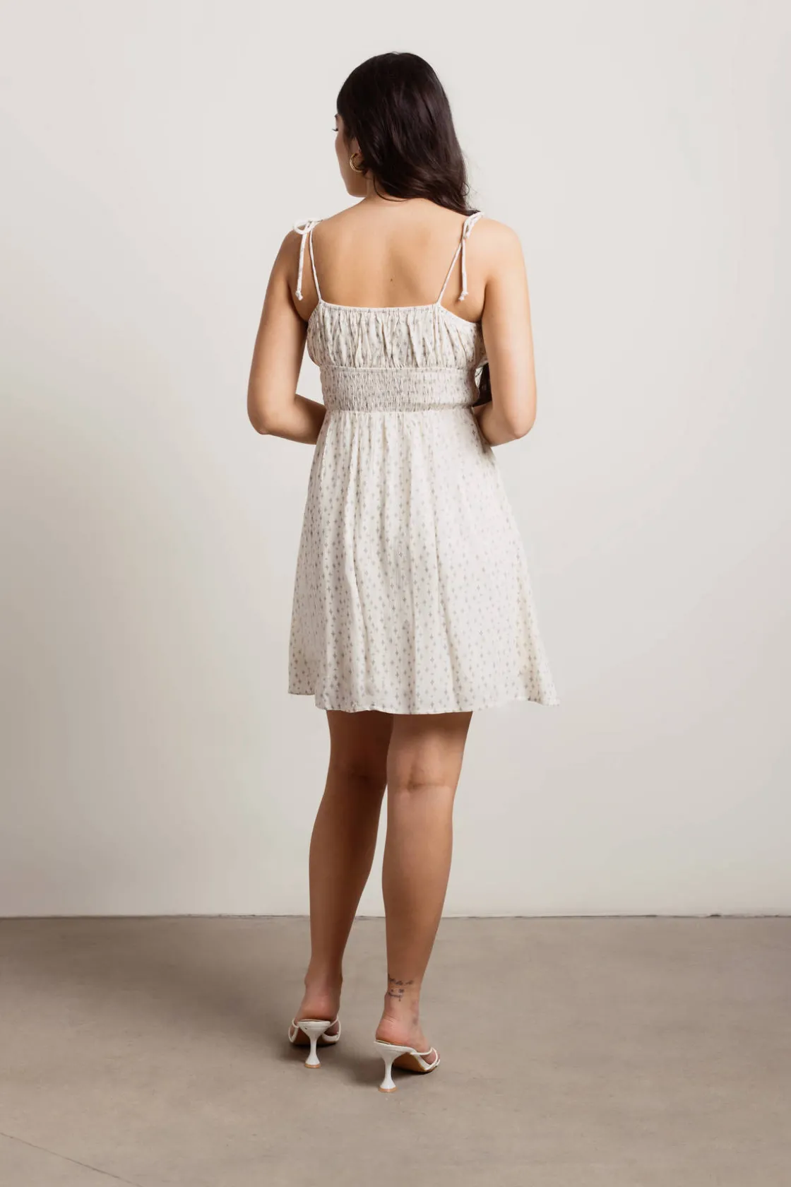 Tobi Summer Of Love Floral Smocked Mini Dress -