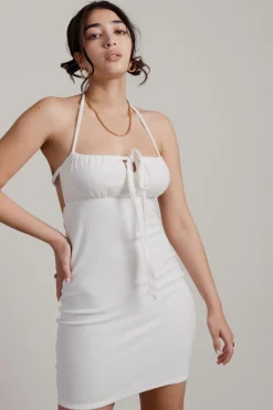 Tobi Summer Ready Ruched Bust Open Back Mini Dress -