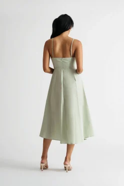 Tobi Sunny Rays Adjustable Front Bow Cutout Midi Dress