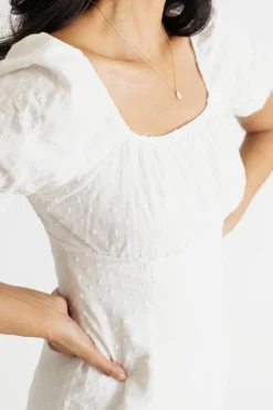 Tobi Sunny Village Swiss Dot Puff Sleeve Skater Dress