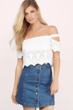 Tobi Sunset Beach Crop Top - Ivory