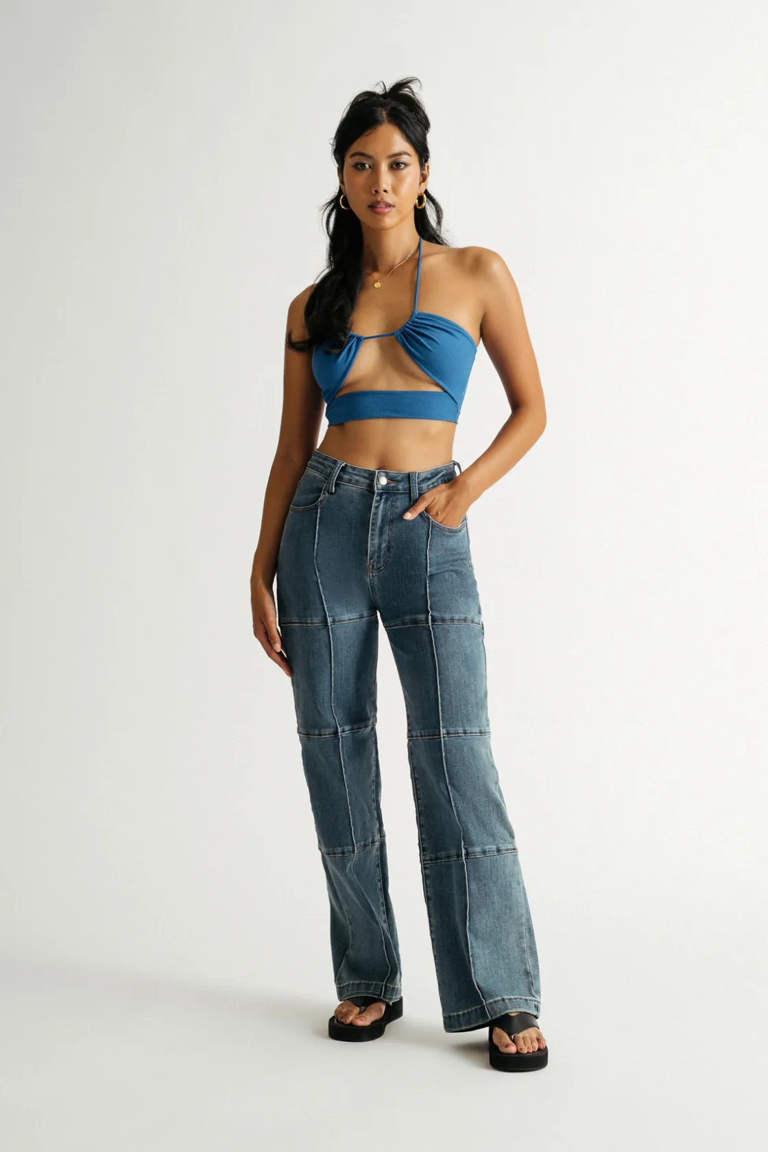 Tobi Surprise Me Crop Top - Cobalt Blue