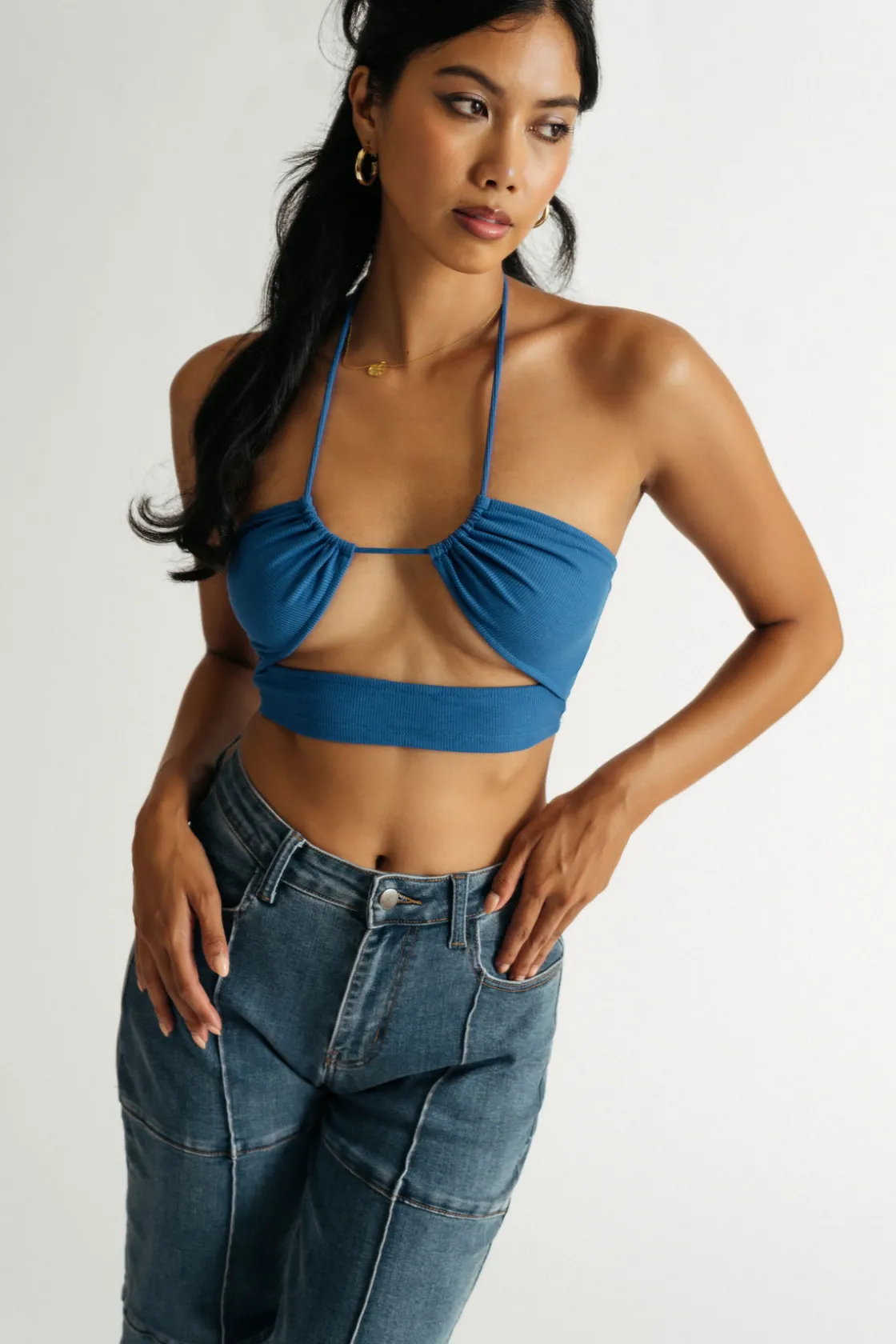 Tobi Surprise Me Crop Top - Cobalt Blue