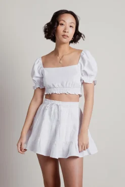 Tobi Sweet Love Smocked Flare Tiered Skirt