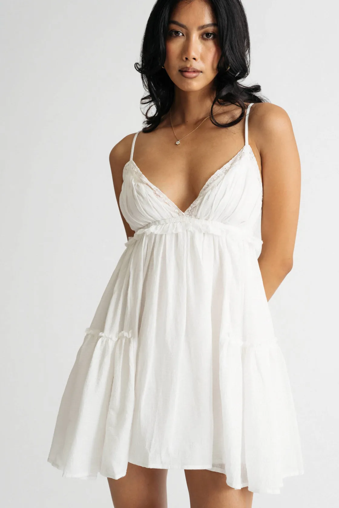 Tobi Sweet Melody Tiered Babydoll Mini Dress