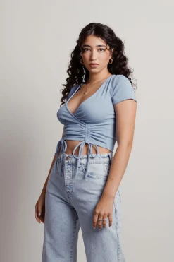 Tobi Sweetie Crop Top - Blue