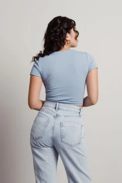 Tobi Sweetie Crop Top - Blue