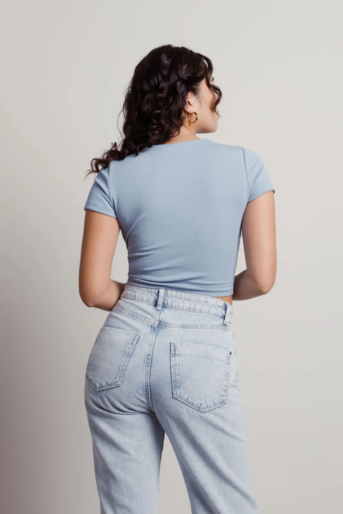 Tobi Sweetie Crop Top - Blue