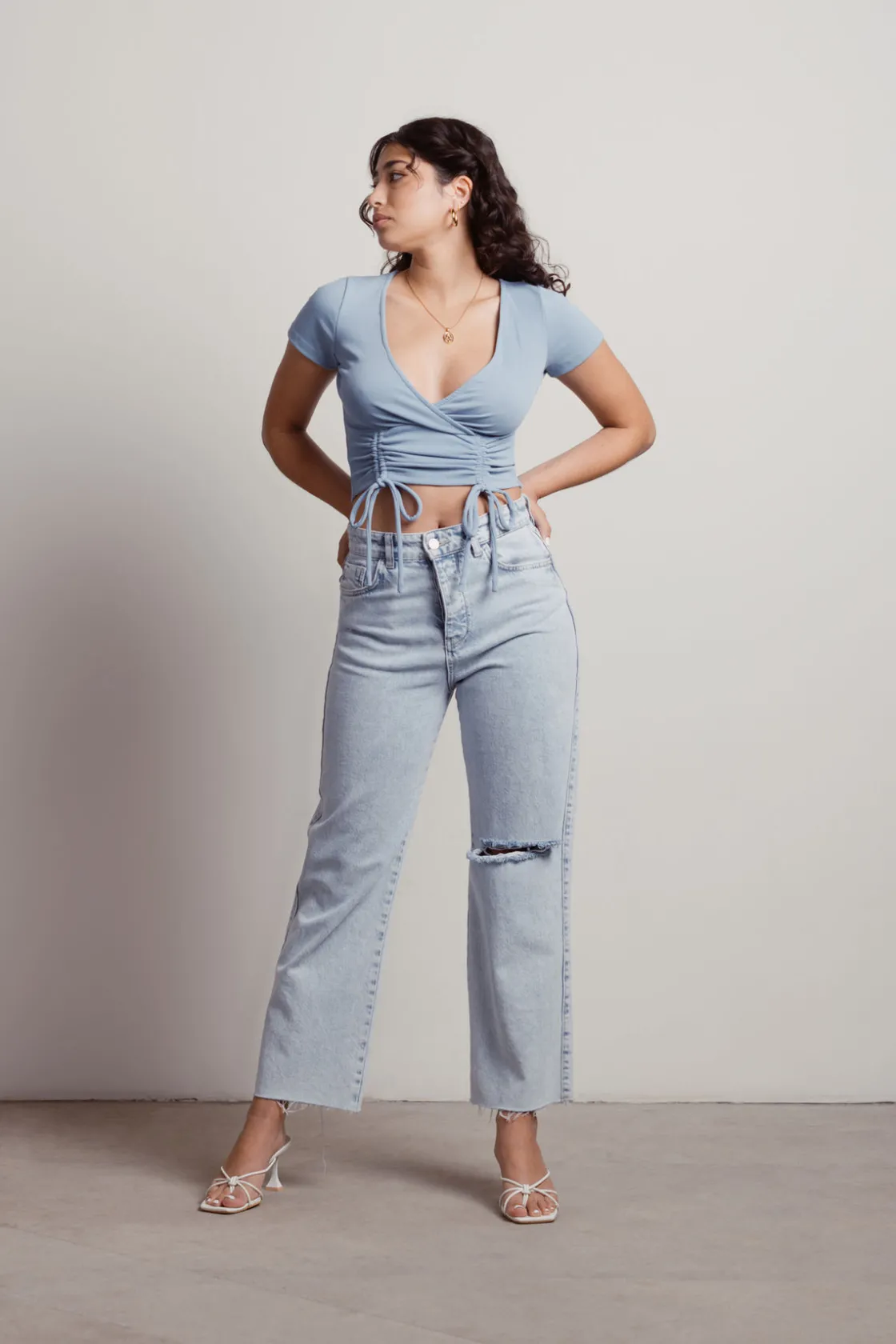 Tobi Sweetie Crop Top - Blue