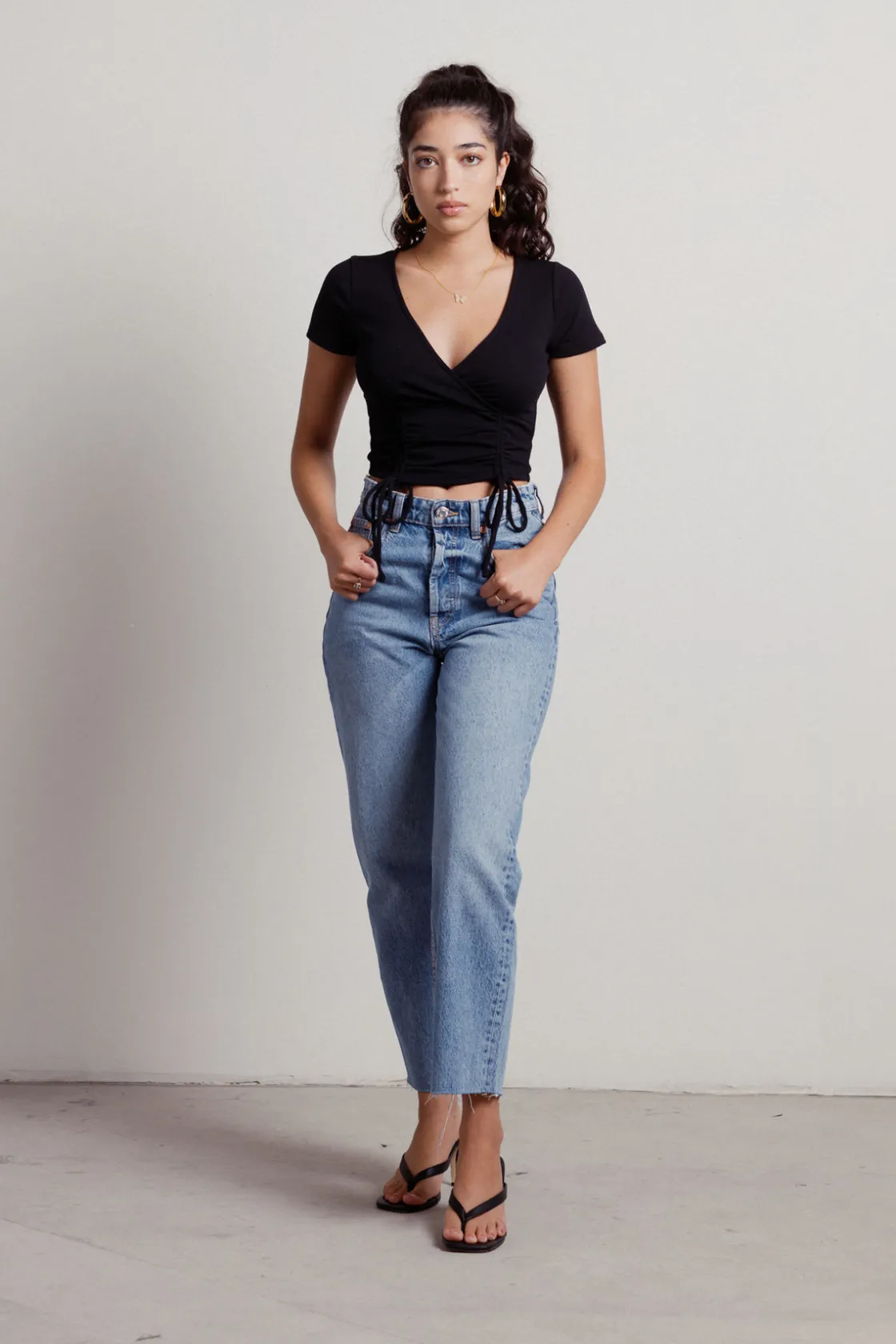 Tobi Sweetie Crop Top - Blue