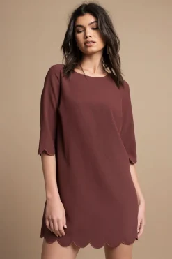 Tobi Sweetly Scalloped Shift Dress